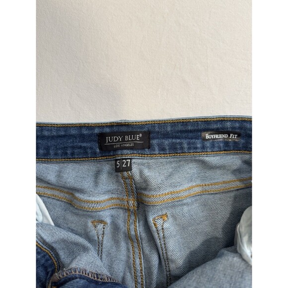 Judy Blue Jeans Womens Size 5 Blue Boyfriend Fit Distressed Ripped Denim - Picture 5 of 6